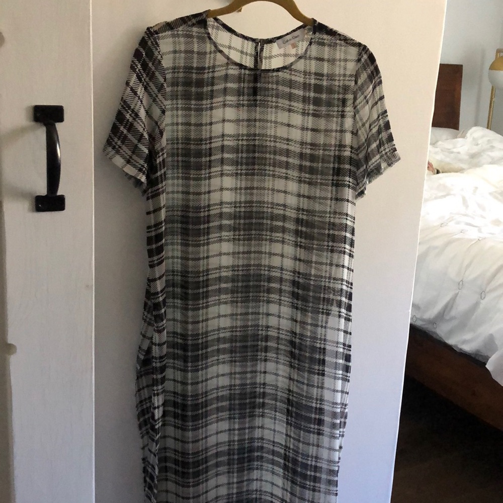 CALVIN KLEIN | Plaid Cover Up